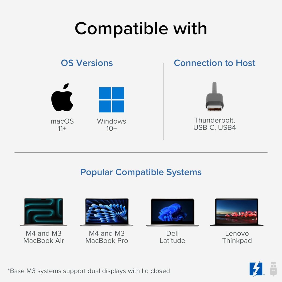 Plugable 16-in-1 Thunderbolt 4 Dock – Dual 4K Monitors for M4 MacBook Air/Pro, 100W Charging, 2X HDMI, 2X DisplayPort, 2.5G Ethernet, 7X USB, MicroSD/SD Card Reader, Audio, Windows & USB4 Compatible - Image 4