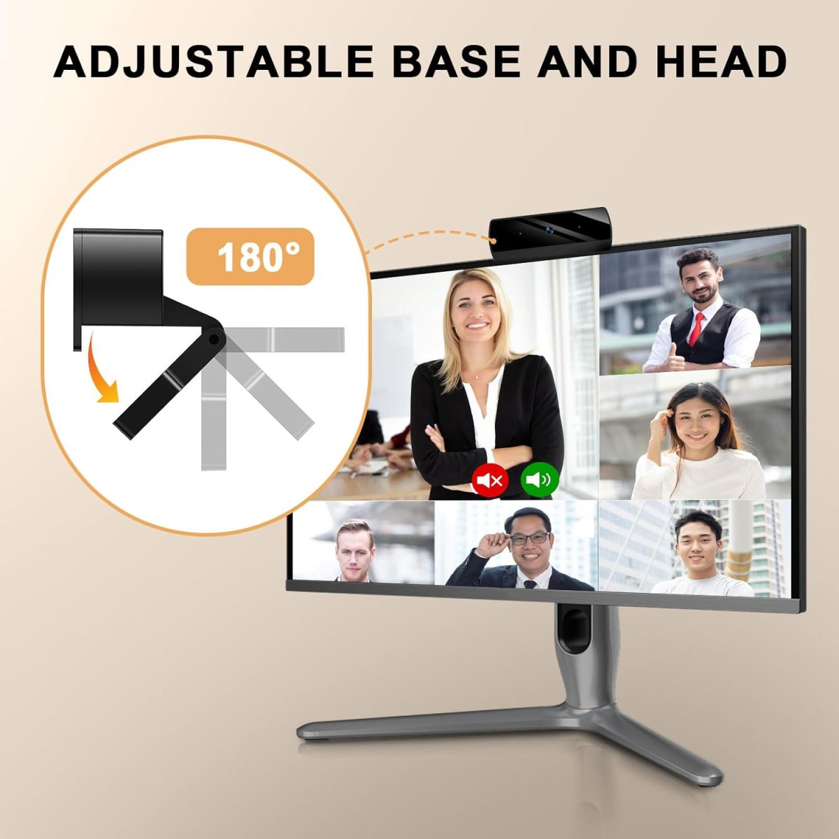 Webcam,1080P HD Webcam with Microphone, USB Computer Camera for Laptop & Desktop - Plug & Play, Stereo Sound, Auto Low-Light Correction, for Zoom/Skype/FaceTime/Teams/Webex, Streaming & Video Calls - Image 5