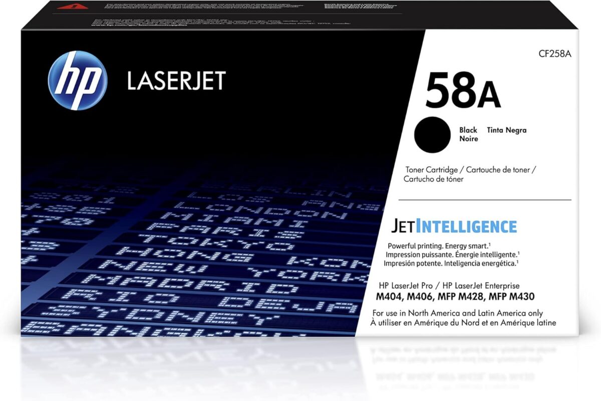 HP 58A Black Toner Cartridge | Works with HP LaserJet Enterprise M406 Series, MFP M430 Series, Pro M404 Series, M428 Series | CF258A - Image 1