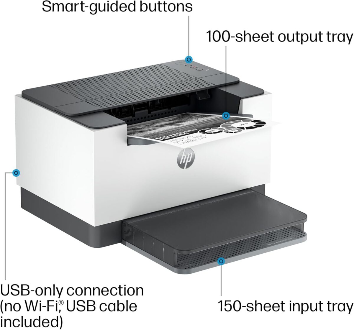 HP LaserJet M209d Laser Printer, Black and White, Automatic Duplex, USB Connection Only (Cable Included), Ideal in Home Office (8J9L0F) - Image 4