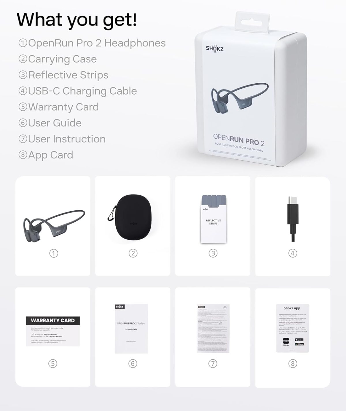 SHOKZ New OpenRun Pro 2 - Open-Ear, Bone Conduction Sport Headphones - with Reflective Strip - Sweat Resistant, Workout Headphones - Secure, Wireless, Comfortable Fit-Deep Bass and Smart Mic App - Image 10