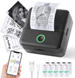 Print Pods Mini Printer, Thermal Inkless Sticker Maker with 10 Rolls Printing Paper, Pocket Printpod for phone, Impresora Portátil for Notes, Flashcards, Journal, DIY, Compatible with iOS & Android