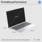 HP 14 inch Laptop, HD Display, Intel Core i3-N305, 8 GB RAM, 256 GB SSD, Intel UHD Graphics, Windows 11 Home in S Mode, Natural Silver, 14-ep0299nr - Image 5