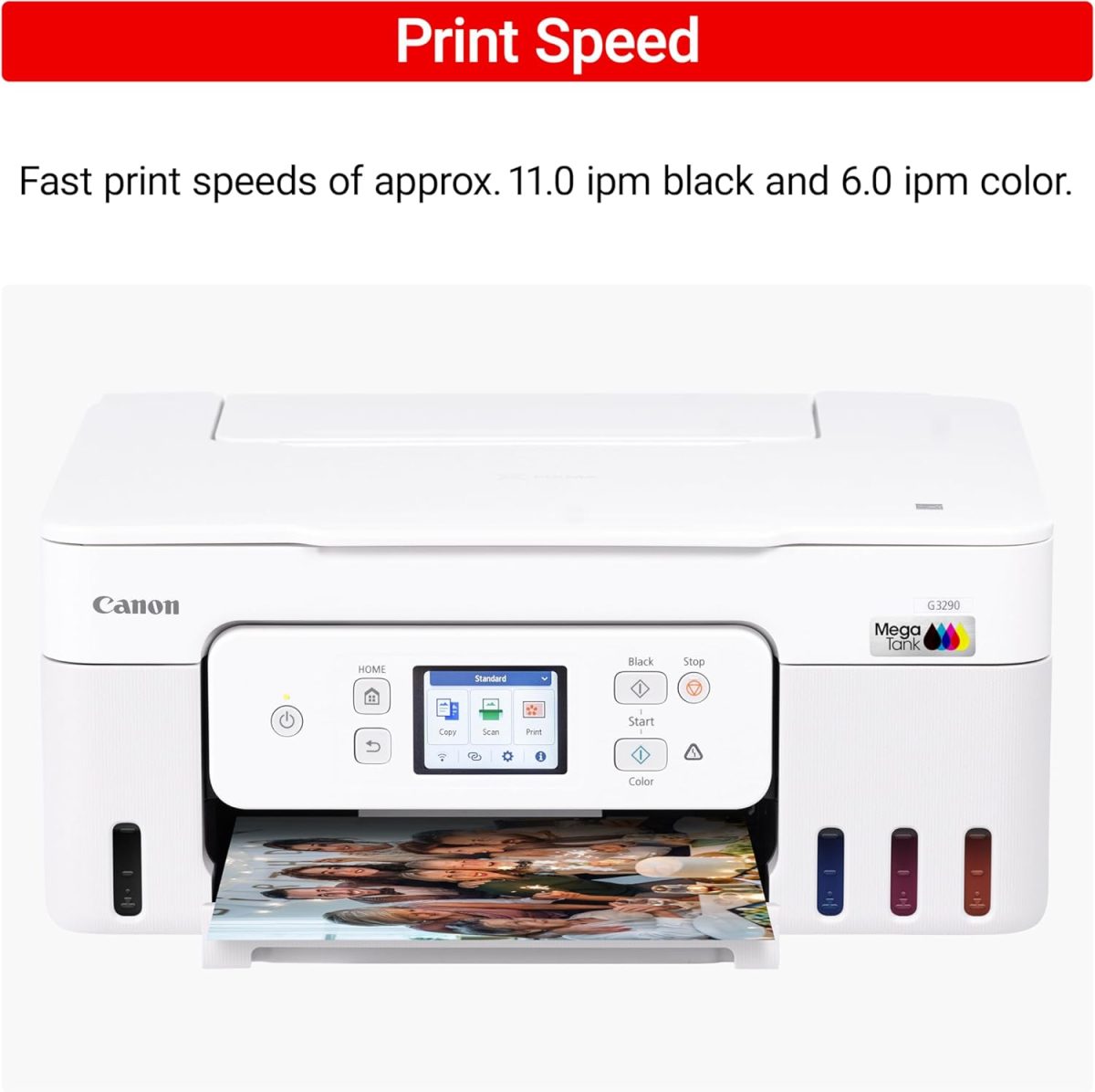 Canon Megatank G3290 All-in-One Wireless Supertank [Megatank] Printer | Print, Copy Scan | Mobile Printing |2.7" LCD Color Touchscreen | Auto Duplex - Image 6