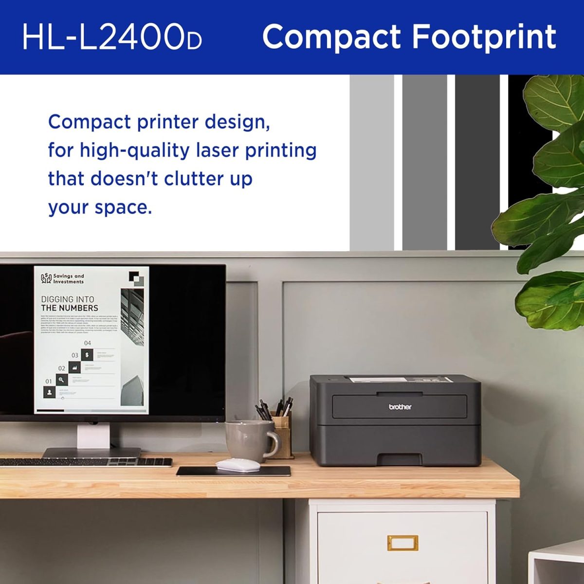 Brother HL-L2400D Compact Monochrome Laser Printer, USB Required (Cable not Included), Black & White Output | Includes Refresh Subscription Trial(1), (Renewed Premium) - Image 6