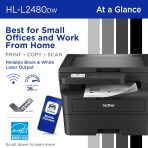 Brother HL-L2480DW Wireless Compact Monochrome Multi-Function Laser Printer with Copy and Scan, Duplex, Mobile, Black & White | Includes Refresh Subscription Trial(1), Works with Alexa - Image 2
