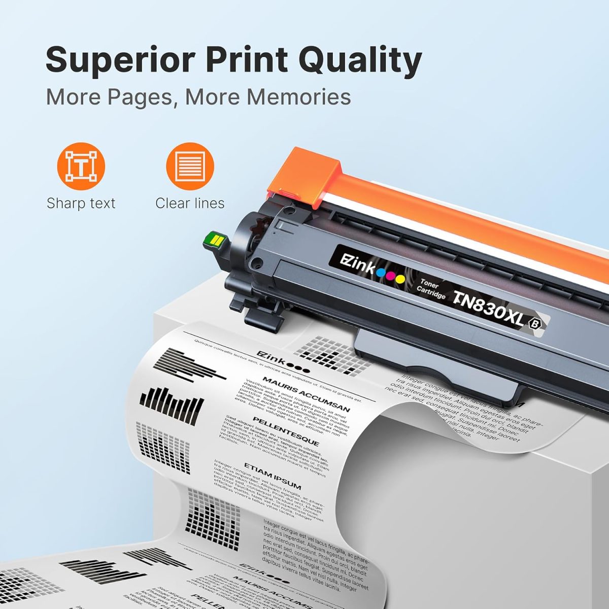 E-Z Ink Compatible TN830 Toner Cartridge Replacement for Brother TN830XL TN830 TN 830 Toner Cartridges with Brother DCP-L2640DW HL-L2460DW HL-L2480DW HL-L2400D HL-L2405W MFC-L2820DW Printer (2 Black) - Image 3