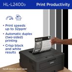 Brother HL-L2400D Compact Monochrome Laser Printer, USB Required (Cable not Included), Black & White Output | Includes Refresh Subscription Trial(1), (Renewed Premium) - Image 5