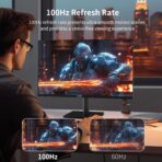 27 Inch QHD Computer Monitor, 2K 100Hz IPS Gaming Monitor, 1440P Frameless Eye Care PC Office Monitor with HDMI/DP, FreeSync & G-Sync, HDR10, VESA, Tilt Adjustable - Image 2
