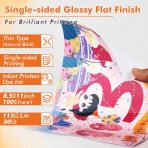 Koala Glossy Thin Inkjet Paper 8.5x11 Inches 100 Sheets Compatible with Inkjet Printer Use DYE INK 115gsm - Image 2