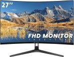 CRUA 27" Curved Monitor, FHD(1920x1080P) VA Panel, 100HZ, 120% sRGB Professional Computer Monitor, Narrow Bezels on Three Sides, Blue Light Filter, Office and Dormitory(HDMI, VGA)-Black - Image 2