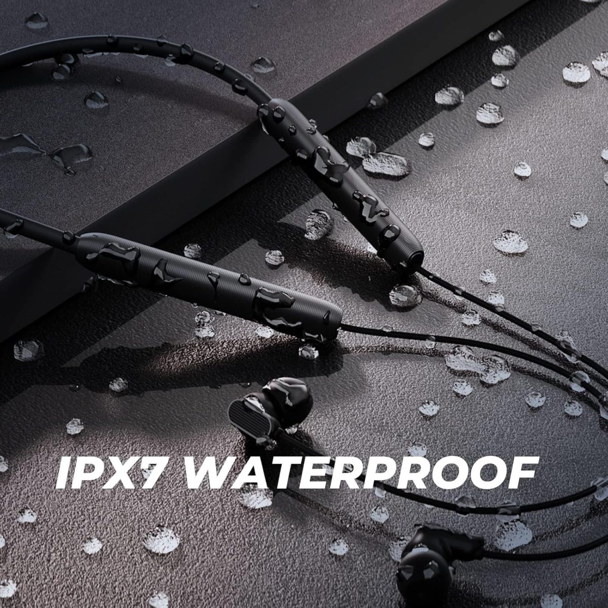 N18 Neckband Bluetooth Earbuds, Wireless Bluetooth 5.2 Headphones with Microphone, Ultra-Lightweight Comfort, IPX7 Waterproof, Deep Bass Strong Beat, 20H Playtime, Magnetic Earphones -Black - Image 6