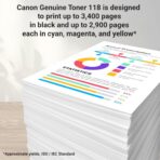 Canon Genuine 118 Yellow Toner Cartridge Compatible with MF720 Series, LBP7200Cdn, LBP7660Cdn, MF8300 Series, MF8580Cdw - Image 3