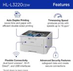 Brother Color Laser Printer with Wireless Printing Fast 19 PPM Output, Duplex Feature, Mobile Device Compatible, 250-Sheet Paper Tray for Professional Home Office Printing (HL-L3220CDW) - Image 3
