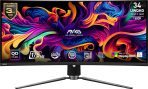 MSI MAG 341CQP QD-OLED 34" 21:9 UWQHD 175Hz Curved OLED HDR Gaming Monitor, Metallic Black