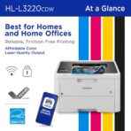 Brother Color Laser Printer with Wireless Printing Fast 19 PPM Output, Duplex Feature, Mobile Device Compatible, 250-Sheet Paper Tray for Professional Home Office Printing (HL-L3220CDW) - Image 2