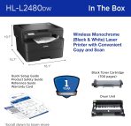 Brother HL-L2480DW Wireless Compact Monochrome Multi-Function Laser Printer with Copy and Scan, Duplex, Mobile, Black & White | Includes Refresh Subscription Trial(1), Works with Alexa - Image 7