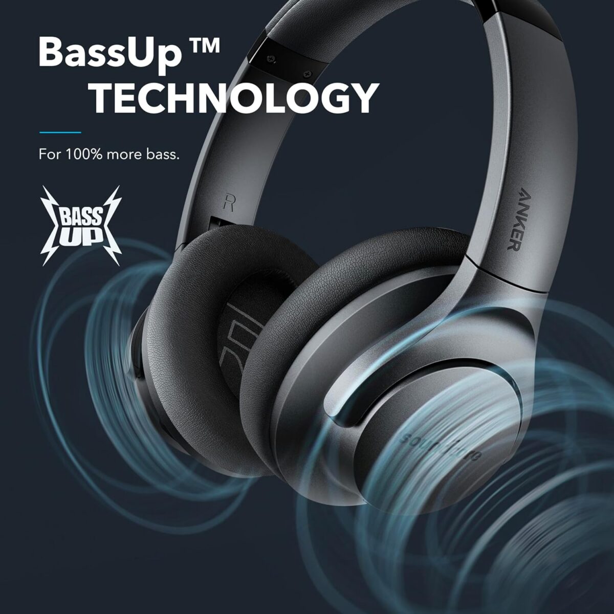 Soundcore Anker Life Q20 Hybrid Active Noise Cancelling Headphones, Wireless Over Ear Bluetooth Headphones, 70H Playtime, Hi-Res Audio, Deep Bass, Memory Foam Ear Cups, Travel, Office, USB-C Charging - Image 6