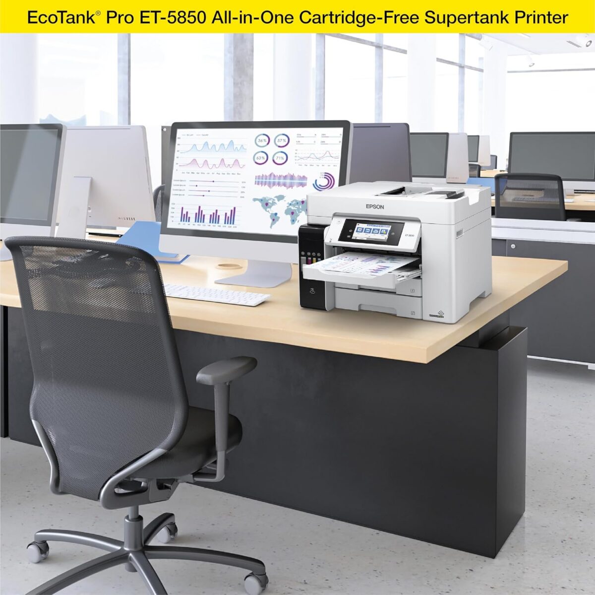 Epson EcoTank Pro ET-5850 Wireless Color All-in-One Supertank Printer with Scanner, Copier, Fax and Ethernet, White - Image 6