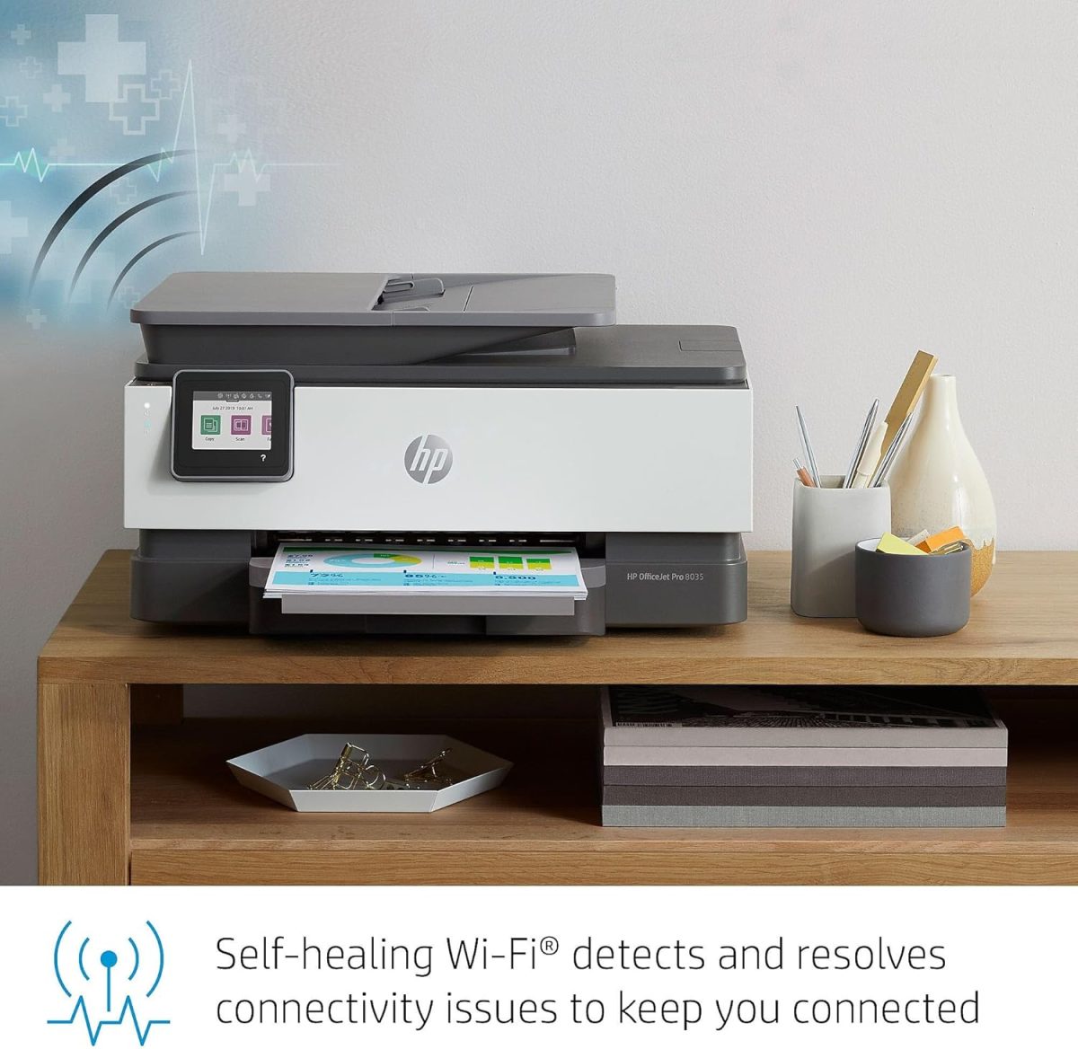 HP OfficeJet Pro 8035 All-in-One Wireless Printer - Includes 8 Months of Ink, HP Instant Ink, Works with Alexa - Basalt (5LJ23A) - Image 4