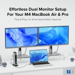 Plugable 16-in-1 Thunderbolt 4 Dock – Dual 4K Monitors for M4 MacBook Air/Pro, 100W Charging, 2X HDMI, 2X DisplayPort, 2.5G Ethernet, 7X USB, MicroSD/SD Card Reader, Audio, Windows & USB4 Compatible - Image 3