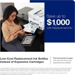 Epson EcoTank ET-3850 Wireless Color All-in-One Cartridge-Free Supertank Printer with Scanner, Copier, ADF and Ethernet – White (Renewed) - Image 3