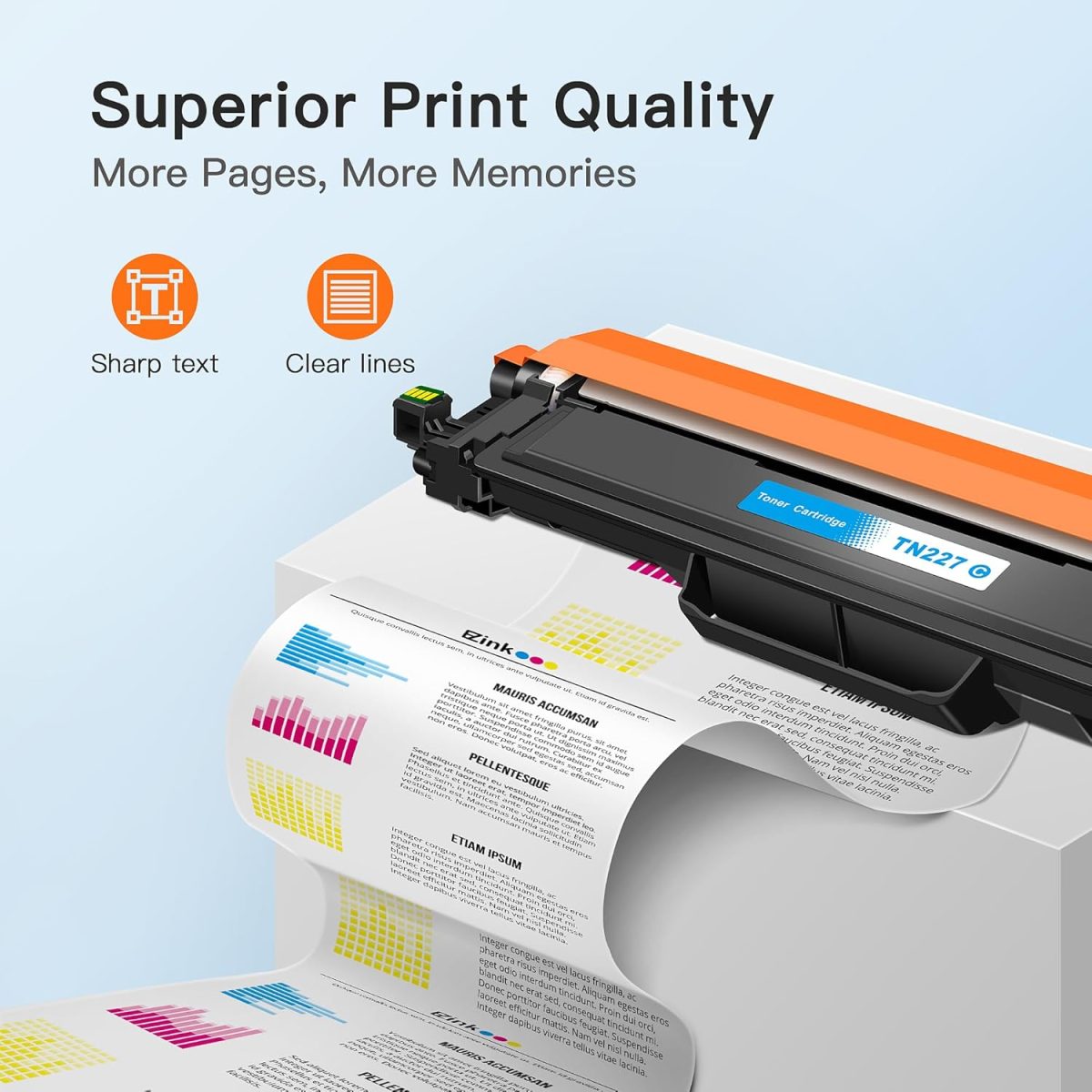 E-Z Ink TN-227 TN227 Compatible Toner Cartridge Replacement for Brother TN227 TN-227 TN227BK/C/M/Y High Yield to use with HL-L3270CDW HL-L3230CDW HL-L3210CW HL-L3290CDW MFC-L3710CDW (5 Pack) - Image 3