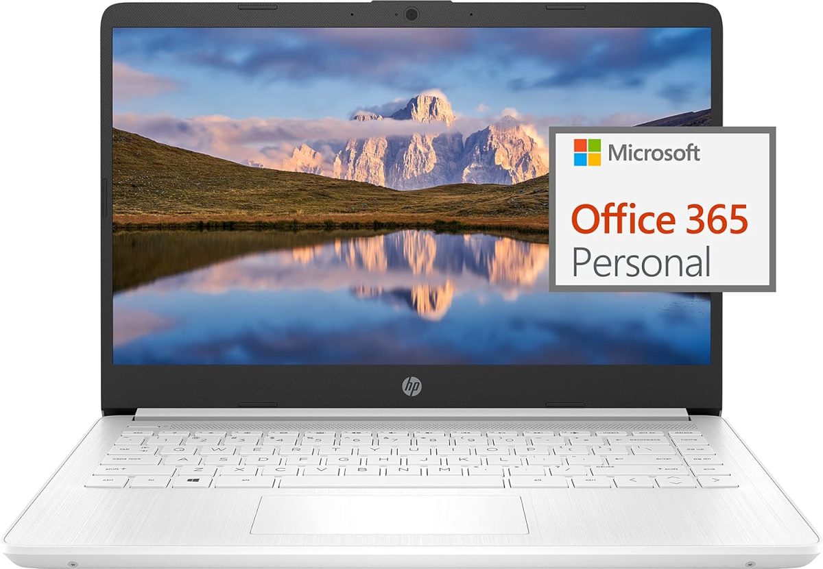 HP 14" Ultral Light Laptop for Students and Business, Intel Quad-Core, 8GB RAM, 192GB Storage(64GB eMMC+128GB Ghost Manta SD Card), 1 Year Office 365, USB C, Win 11 S - Image 1