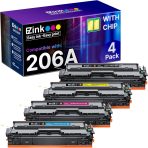 E-Z Ink Compatible Replacement for HP 206A Toner Cartridges 4 Pack Compatible with HP Color Laserjet Pro MFP-M283fdw M283cdw for HP MFP M283fdw Toner Cartridges (BCMY 4 Pack 206X 206A Toner)