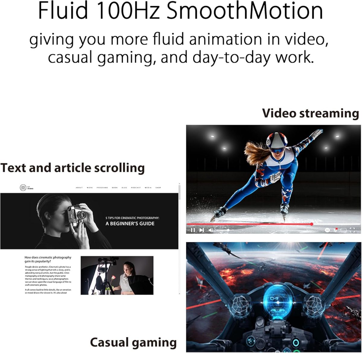 ASUS 27 Inch Monitor - 1080P, IPS, Full HD, Frameless, 100Hz, 1ms, Adaptive-Sync, for Working and Gaming, Low Blue Light, Flicker Free, HDMI, VESA Mountable, Tilt - VA27EHF,Black - Image 3