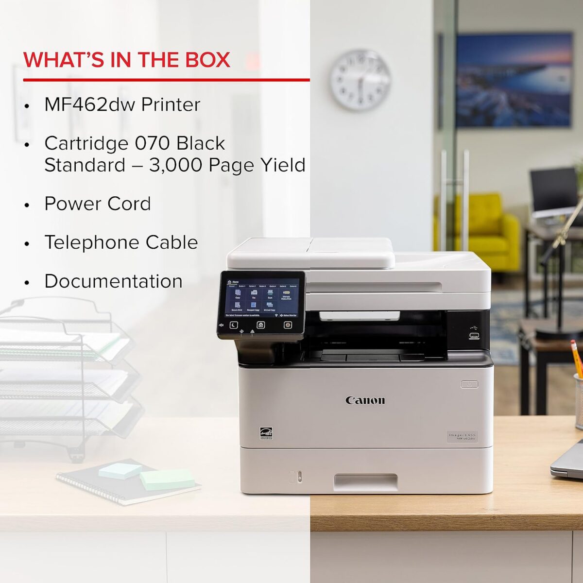 Canon imageCLASS MF462dw - Monochrome, Duplex Wireless Laser Printer, All-in-One with Scanner, Copier, Fax, Home or Office, Auto Document Feeder, Mobile Ready, 3 Year Limited Warranty, 37 PPM, White - Image 7