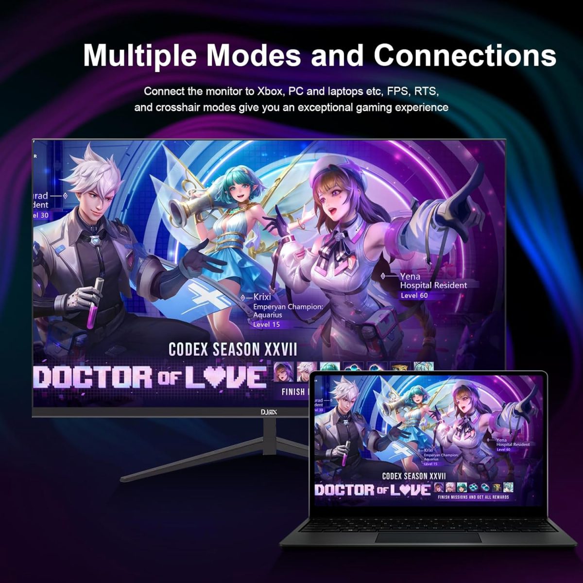 27 inch Gaming Monitor 100Hz Full HD 1920 x 1080P Computer Monitor Built-in Speakers with HDMI VGA Interface Eye Care Frameless Sync Visual Experience for Work Support Wall Mount （100 * 100mm） - Image 7