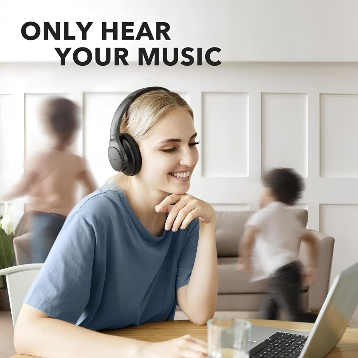 Soundcore Anker Life Q20 Hybrid Active Noise Cancelling Headphones, Wireless Over Ear Bluetooth Headphones, 70H Playtime, Hi-Res Audio, Deep Bass, Memory Foam Ear Cups, Travel, Office, USB-C Charging - Image 3