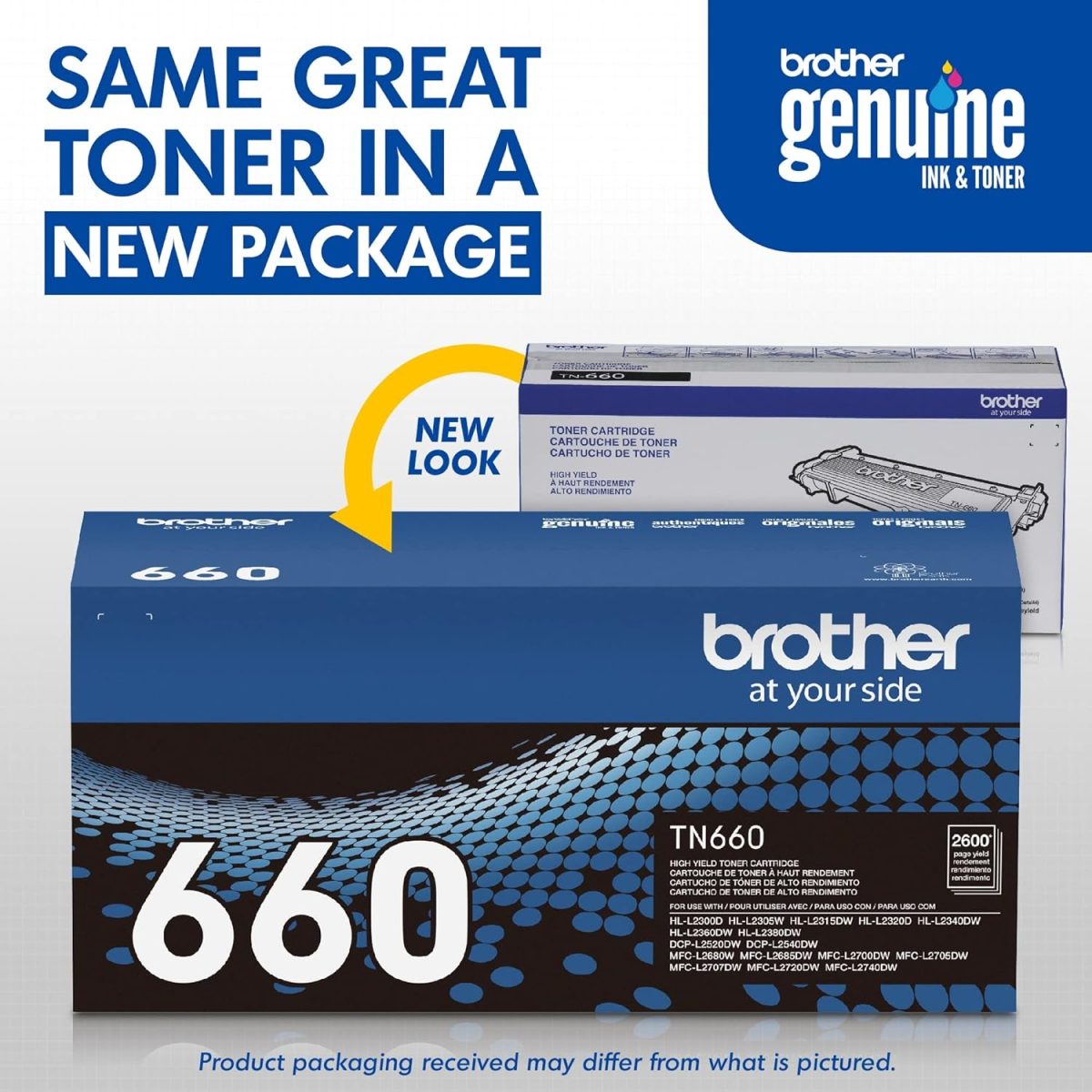 Brother Genuine High Yield Toner Cartridge, TN660, Replacement Black Toner, Page Yield Up to 2,600 Pages, Amazon Dash Replenishment Cartridge, Black, 1 pack - Image 3