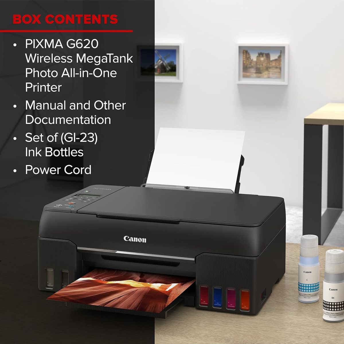 Canon PIXMA G620 Wireless MegaTank Photo All-in-One Printer [Print, Copy, Scan], Black,Works with Alexa - Image 7