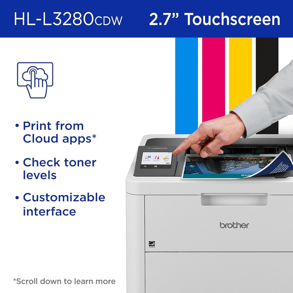 Brother HL-L3280CDW Wireless Compact Digital Color Printer with Laser Quality Output, Duplex, Mobile Printing & Ethernet | Includes 4 Month Refresh Subscription Trial¹, Amazon Dash Replenishment Ready - Image 6