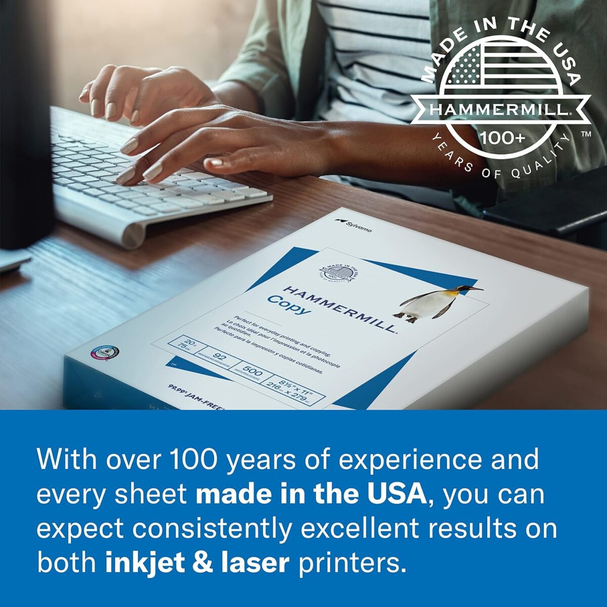 Hammermill Printer Paper, Premium Inkjet & Laser Paper 24 Lb, 8.5 x 11 - 1 Ream (500 Sheets) - 97 Bright, Made in the USA, 166140R - Image 8
