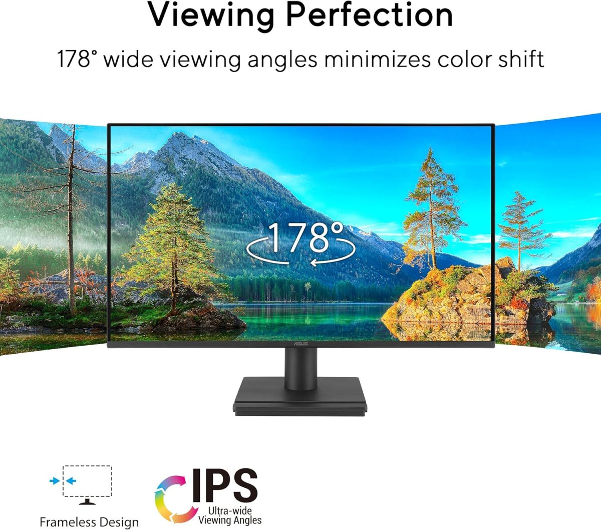 ASUS 24” (23.8-inch viewable) 1080P VA249HG Eye Care Monitor – IPS, Full HD, 99% sRGB, Frameless, 120Hz, Adaptive-Sync, 1ms, HDMI, VGA, Low Blue Light, Flicker Free, Wall Mountable, 3 yr Warranty - Image 2