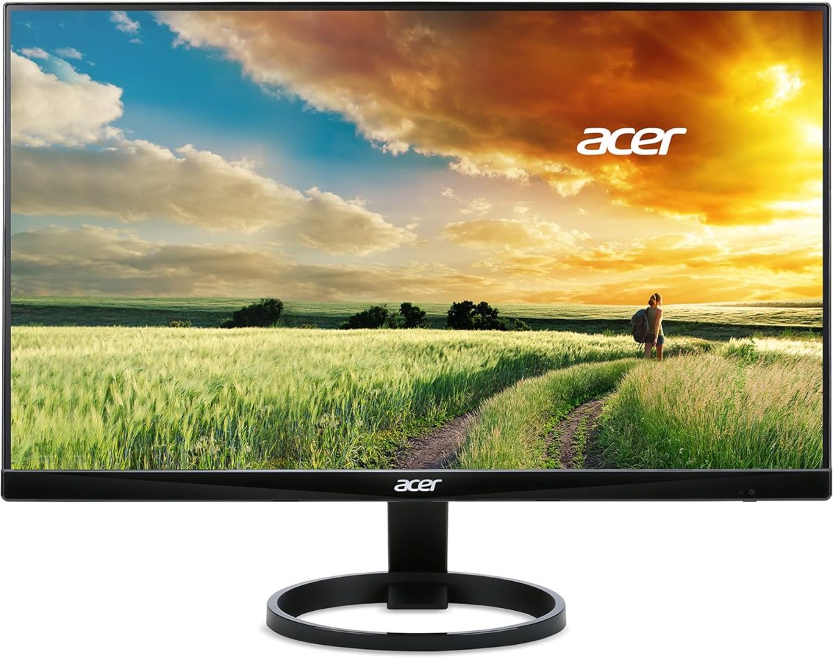 Acer 23.8” Full HD 1920 x 1080 IPS Zero Frame Home Office Computer Monitor - 178° Wide View Angle - 16.7M - NTSC 72% Color Gamut - Low Blue Light - Tilt Compatible - VGA HDMI DVI R240HY bidx - Image 1