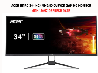 Acer Nitro 34-Inch UWQHD Curved Gaming Monitor | 180Hz, FreeSync Premium, HDR10